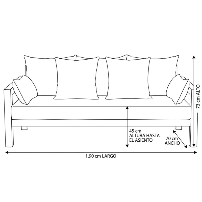 SILLON BONAIRE 3 PUESTOS - GRIS COMB 402187 (CD) Unica