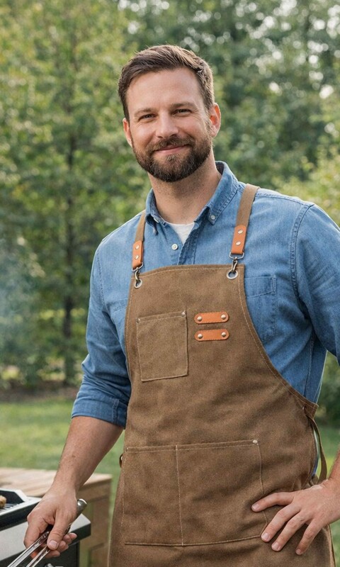 DELANTAL C/ BOLSILLOS CANVAS KAKI