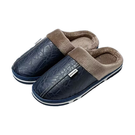 Pantufla De Cuerina Super Abrigadas Antideslizante Unisex Azul Marino