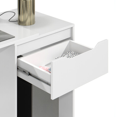 ESCRITORIO 1 CAJÓN MESA PARA PC LAPTOP COMPUTADORA BLANCO