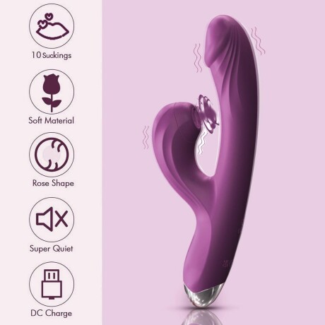 Vibrador Con Succión De Clítoris Recargable USB Violeta