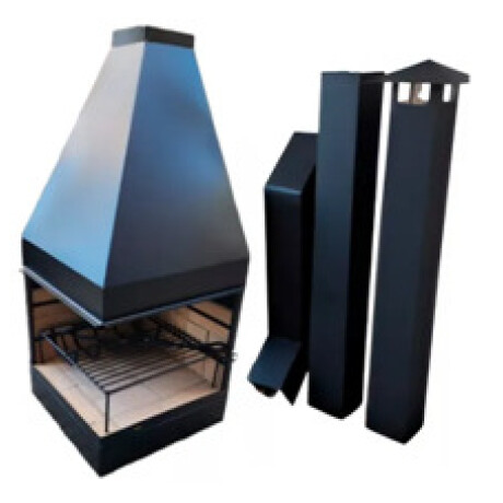 ESTUFA MINIMALISTA 50X50 + PARRILLA + PALA Y ATIZA N/a