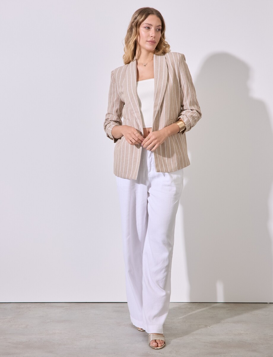 Blazer Lino Lineas - Beige/multi 