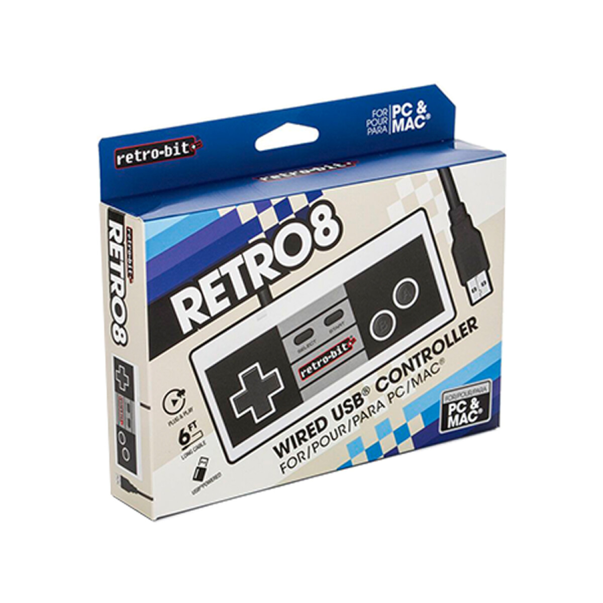 Control Retro Bit - Retro 8 - Modelo Nes Usb (Mac/Pc) 