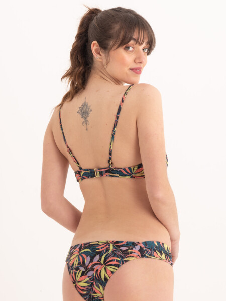 Bikini con pliegues Estampado tropical