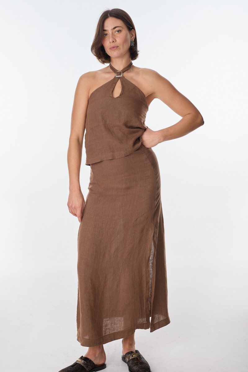 Maxi Falda Rueda Chocolate