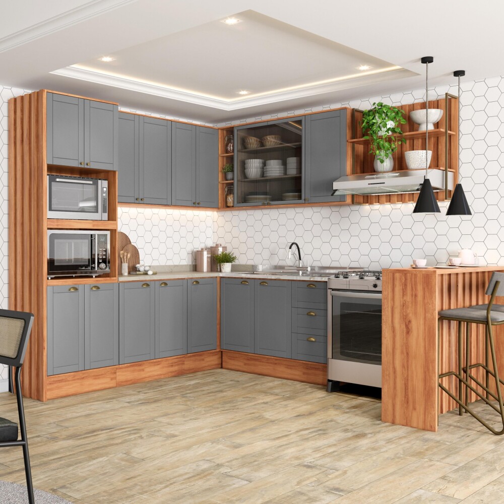 Aereo Americana 80 cm Listones Oro 2 Estantes Gris Aereo Americana 80 cm Listones Oro 2 Estantes Gris