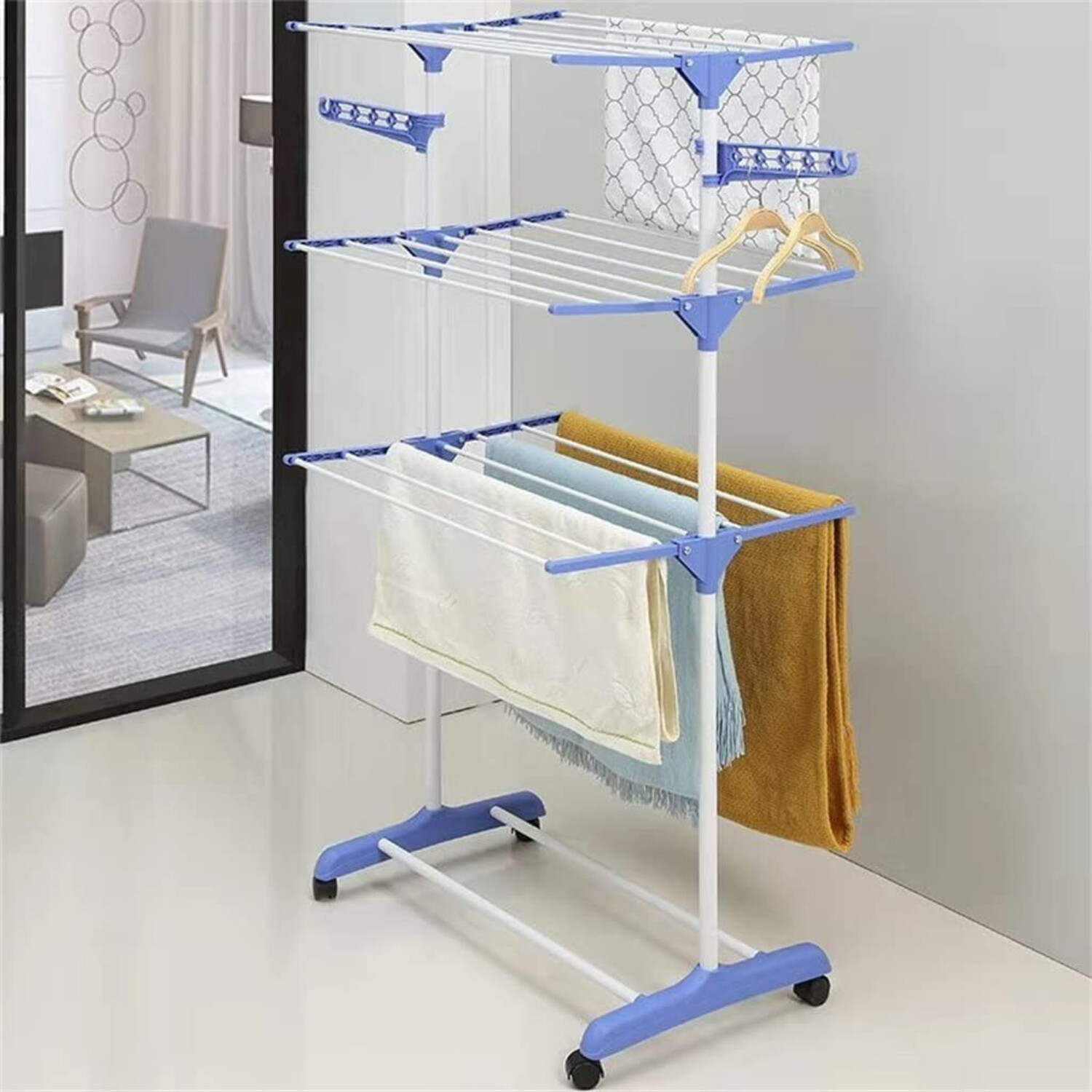 Tendedero Plegable Colgador De Ropa Con Ruedas Sodimac Tendederos