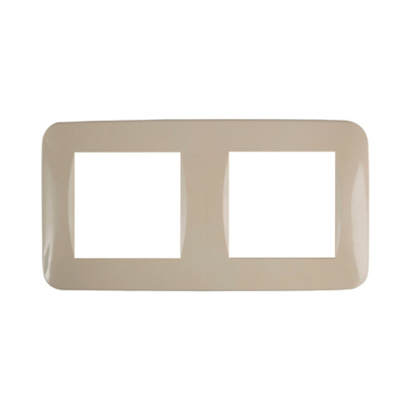 Plaqueta p/2 + 2 módulos, marfil - Mini Reggio M46916