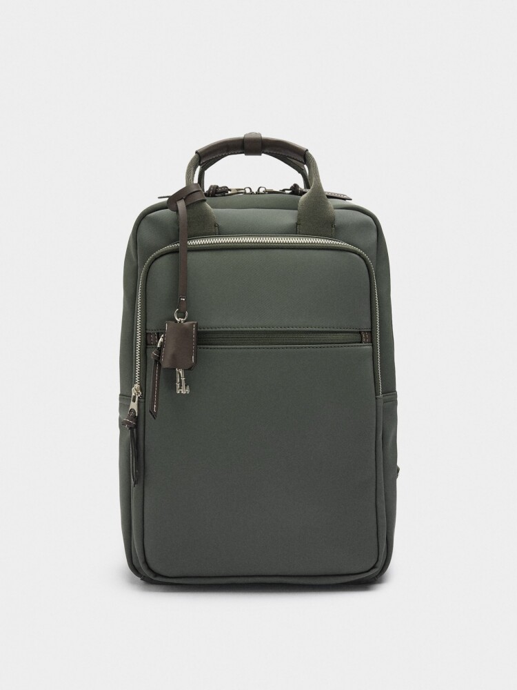 Mochila Para Portátil De 15" Efecto Nylon caqui