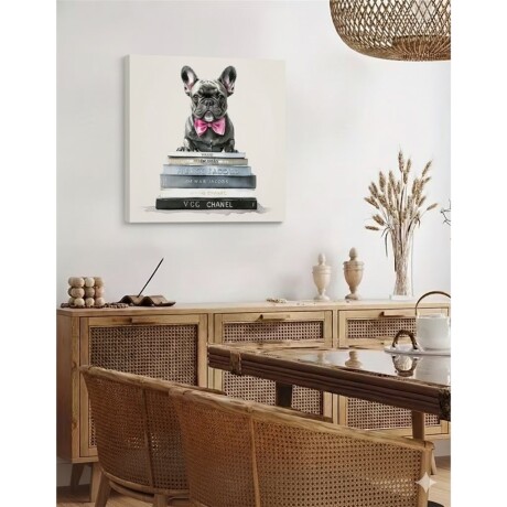 Cuadra Canvas 543074-02 40X40CM Bulldog NEGRO