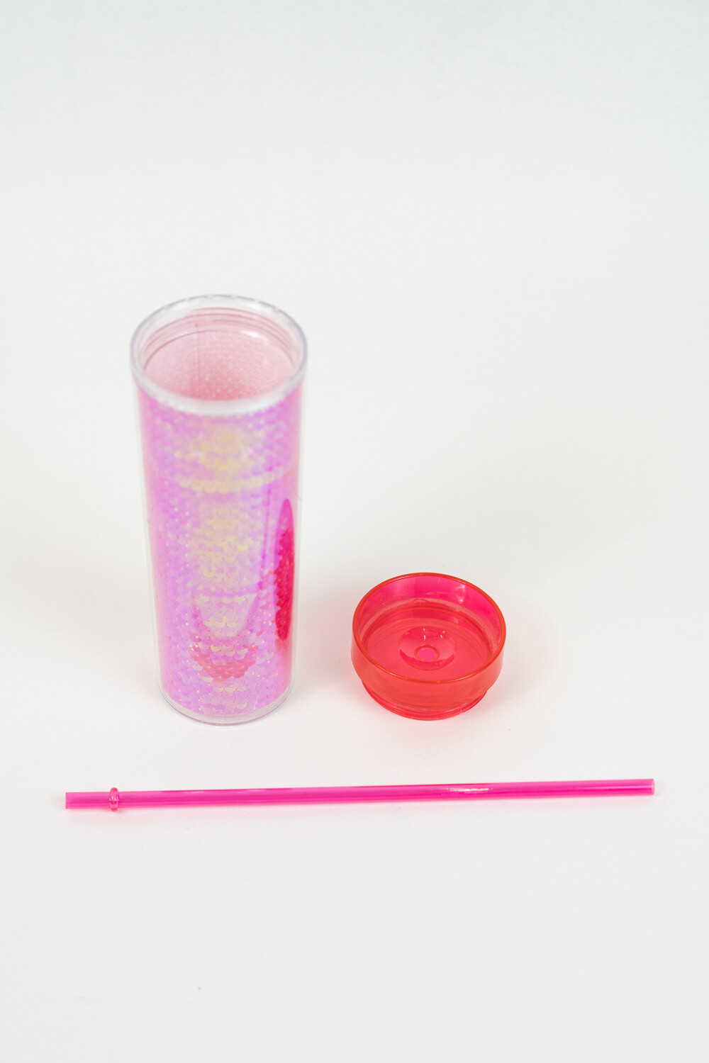Vaso Con Tapa + Sorbito Gaiman Rosa