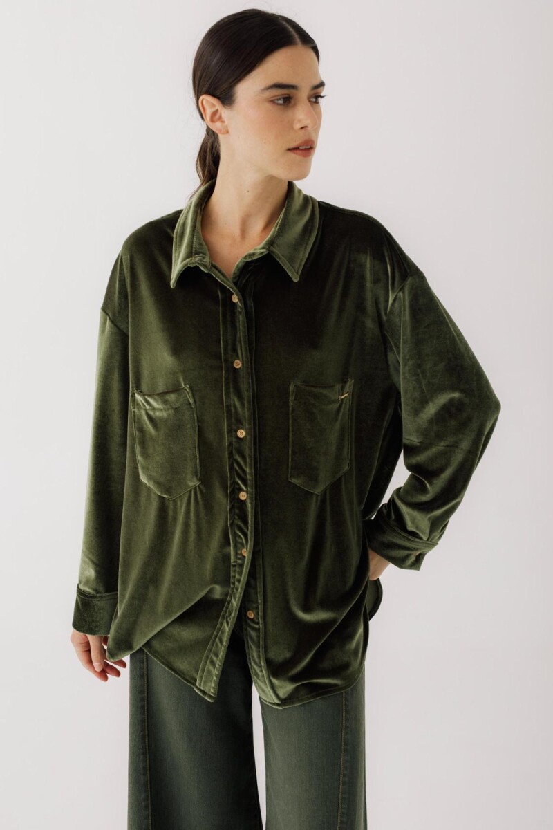Camisa Bimba Velvet Verde Safari