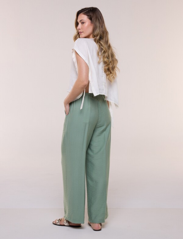 Pantalón Holgado Con Cordón Ajustable Y Bolsillos VERDE