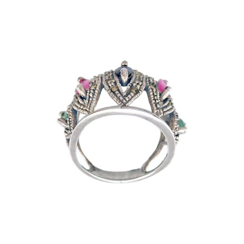 Anillo Cúpula-Plata 925-Piedras Varias-AN3249 conpiedra