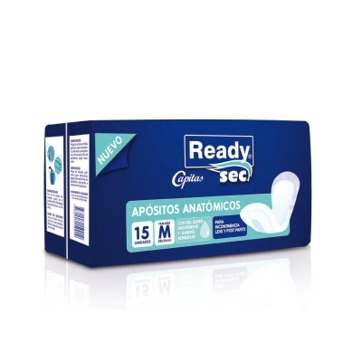 Apósitos Ready Sec Capitas Talle M 15 Uds. Apósitos Ready Sec Capitas Talle M 15 Uds.