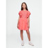 SS RUFFLE WOV DRESS FRESH CORAL