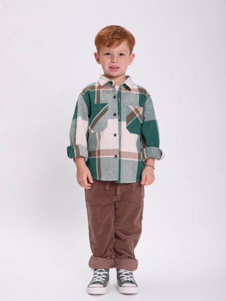 Sobrecamisa cuadros Verde