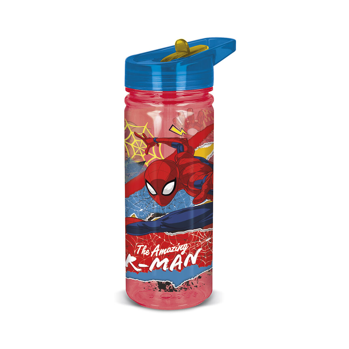 Botella Spiderman Tritán 580ml con Pajita 