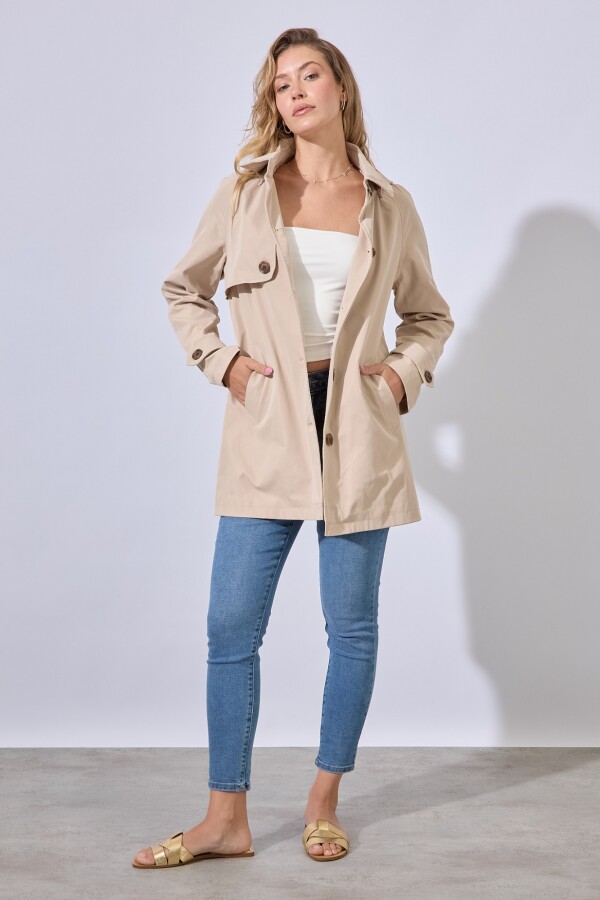 Gabardina Botones BEIGE