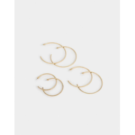 Set De Argollas De Metal Dorado