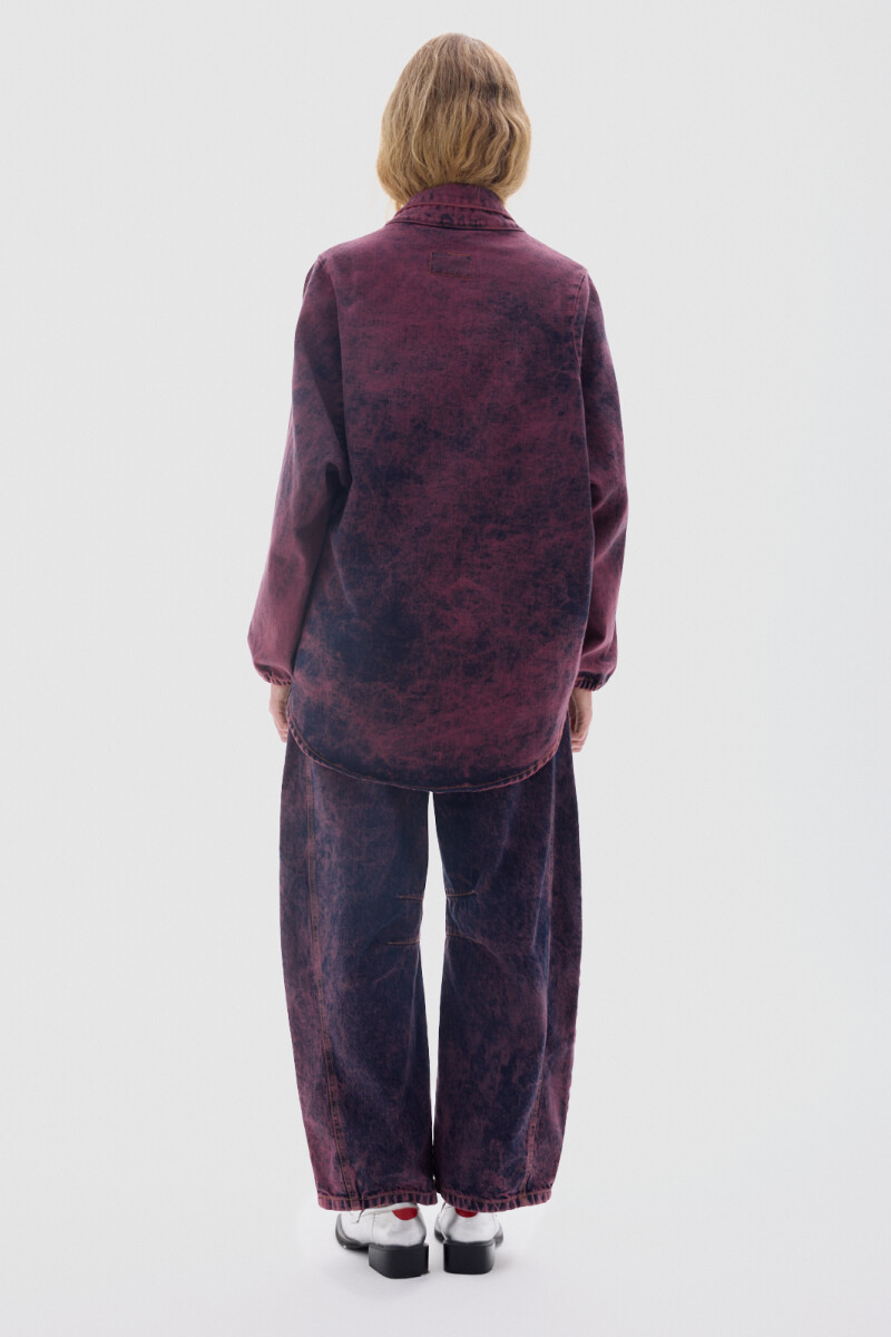 Camisa Cisne Washed Bordeaux