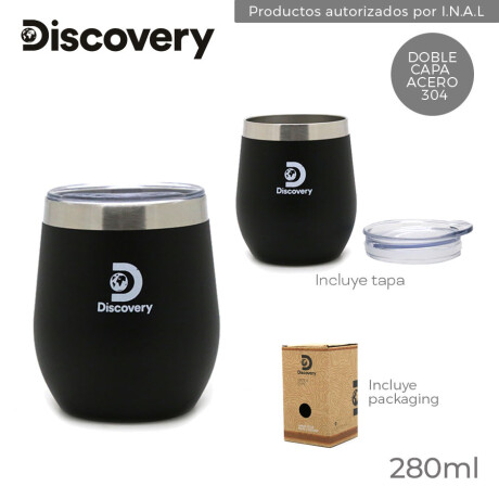 Mate de Acero Discovery con Tapa 280ML NEGRO