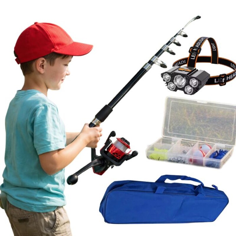 Combo Caña Telescópica Pesca Niños 2.10m Con Accesorios Combo Caña Telescópica Pesca Niños 2.10m Con Accesorios