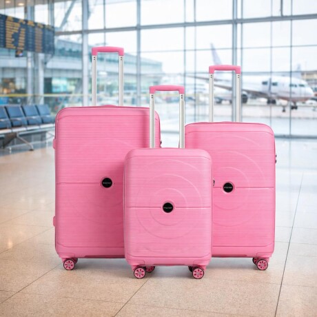 Set de Valijas Rígidas de Polipropileno x3 - Rosa Set de Valijas Rígidas de Polipropileno x3 - Rosa