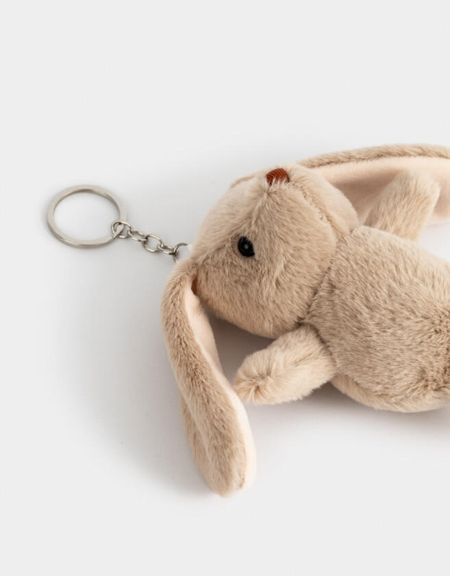 Llavero Peluche Llavero Y Charm De Peluche De Conejo - Marron Medio