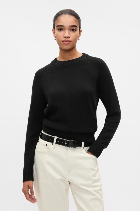 Buzo Cashsoft Cuello Redondo Mujer Black