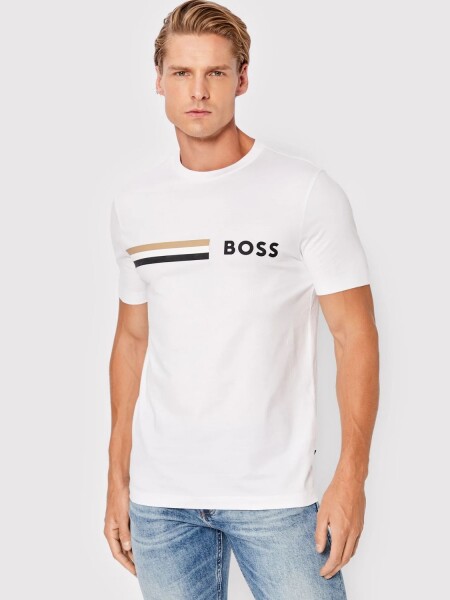 BOSS -Remera de algodón regular fit, Tessler Blanco