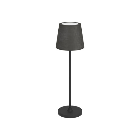 Lámpara de mesa inalámbrica pantalla de tela negra EG1086