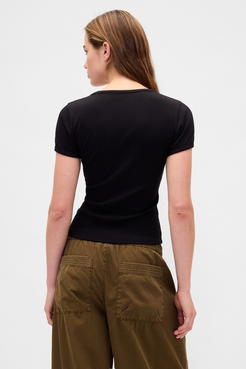 Remera Rib Mujer Black