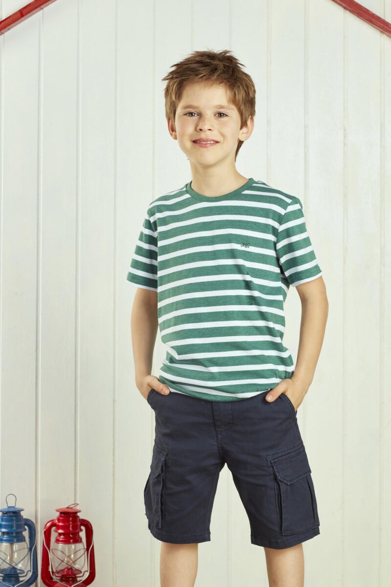 T-shirt Rayada - VERDE 