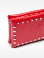 Bolso Bandolera Doble Con Tachuelas rojo