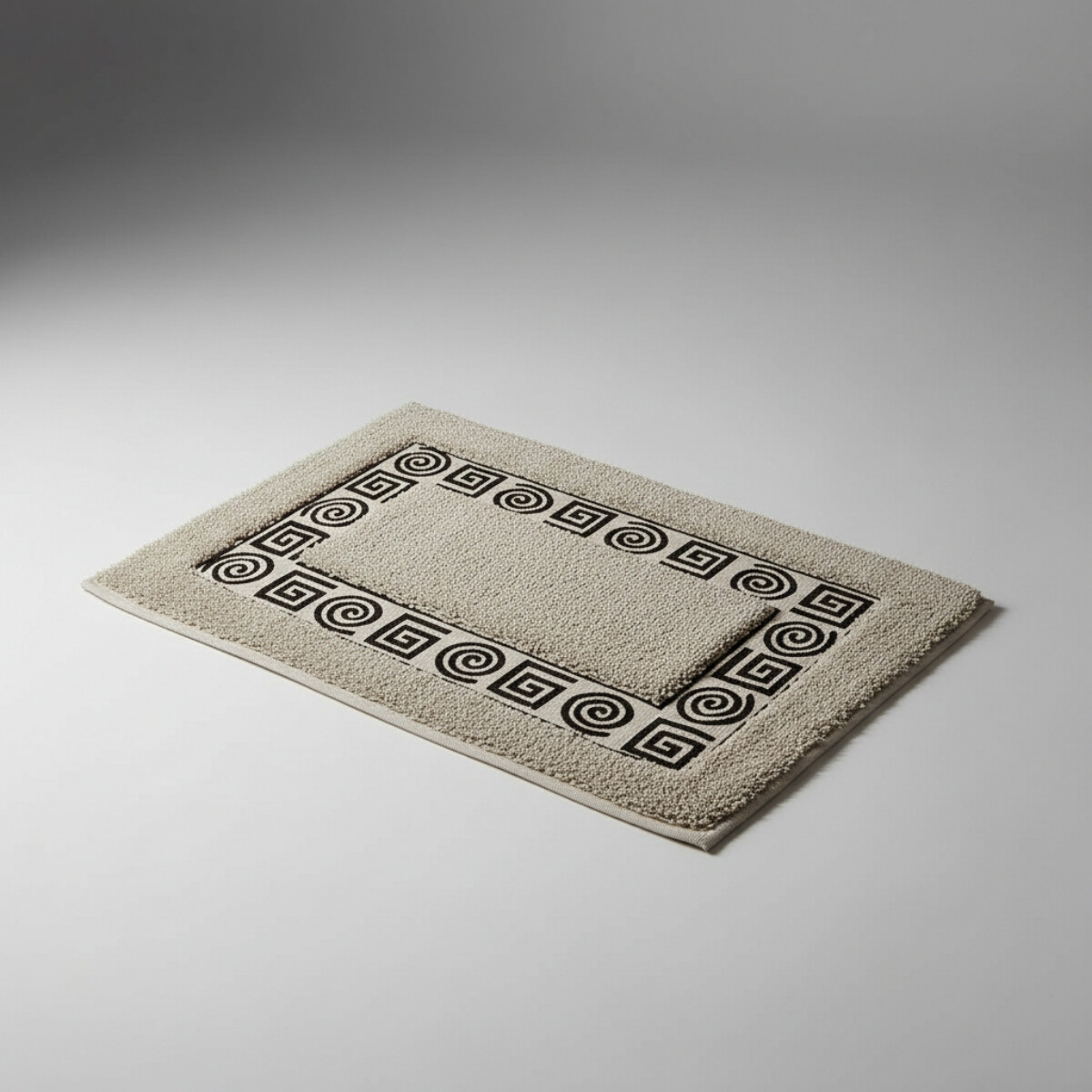 Alfombra 40x60cm adorno griego marrón y natural - NATURAL 