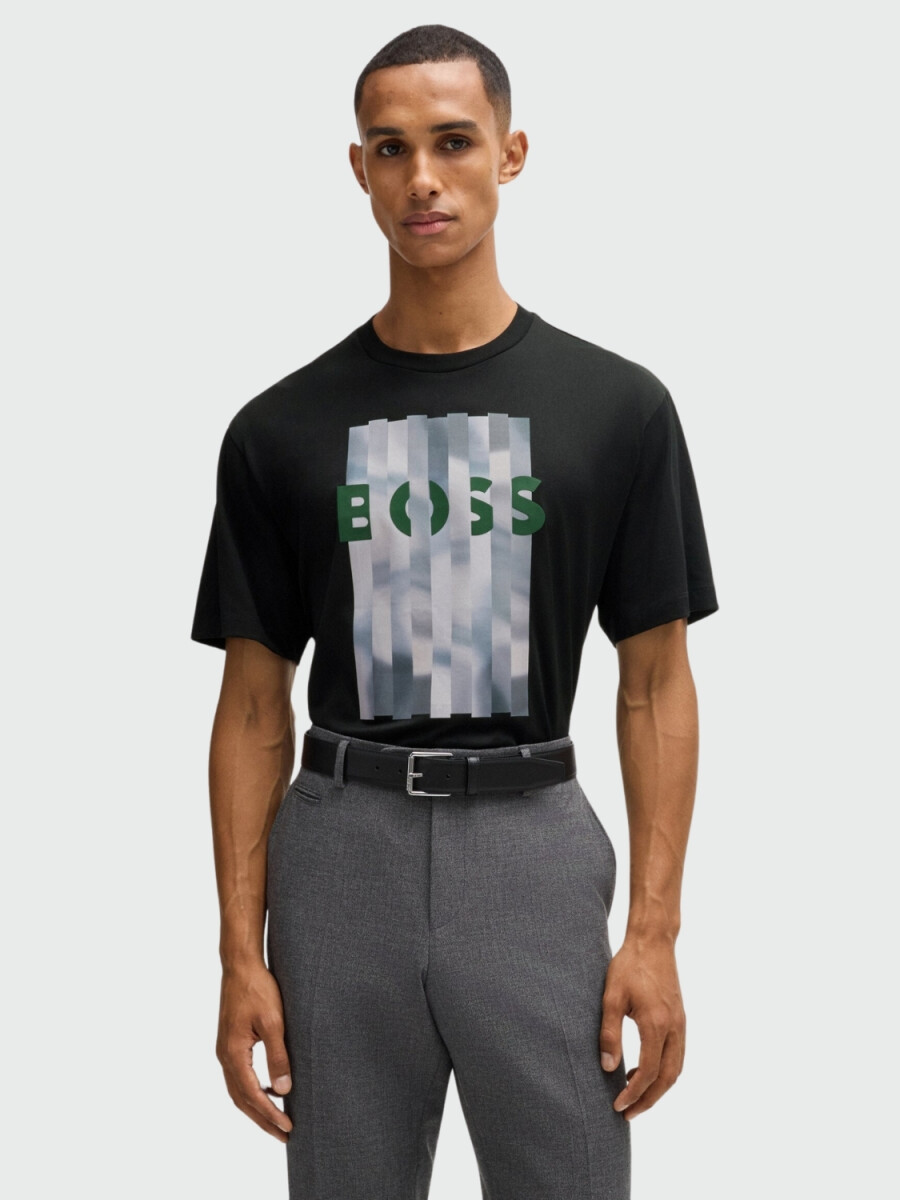 BOSS Camiseta de Algodón con Arte Estacional 