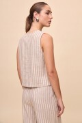 CHALECO JACARANDA STRIPED Beige Claro