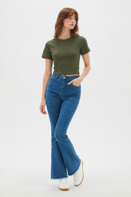 Remera Flored Verde Oliva