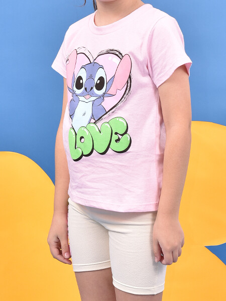 CONJUNTO LOVE STITCH ROSADO