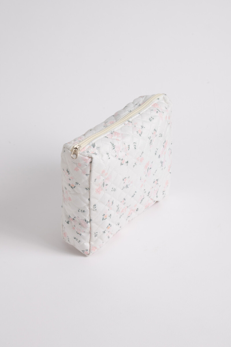 Necessaire capitoneado estampa Flores