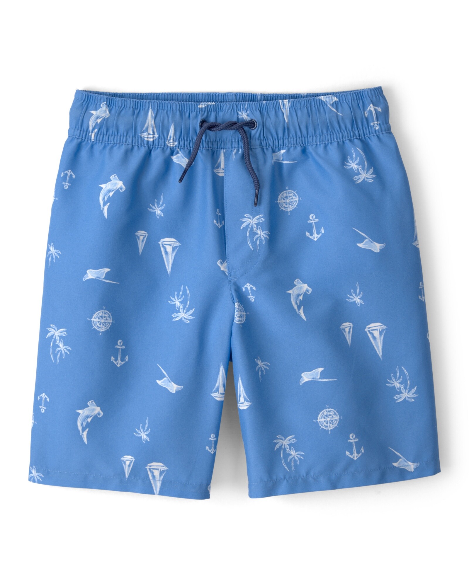 Short de baño con protección UPF 50+, azul, diseño veleros Sin color