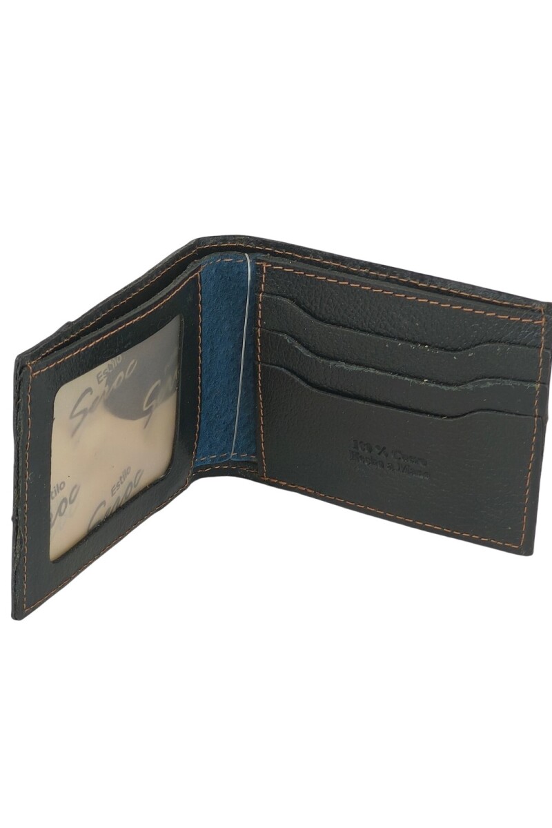 Billetera de cuero al corte Azul
