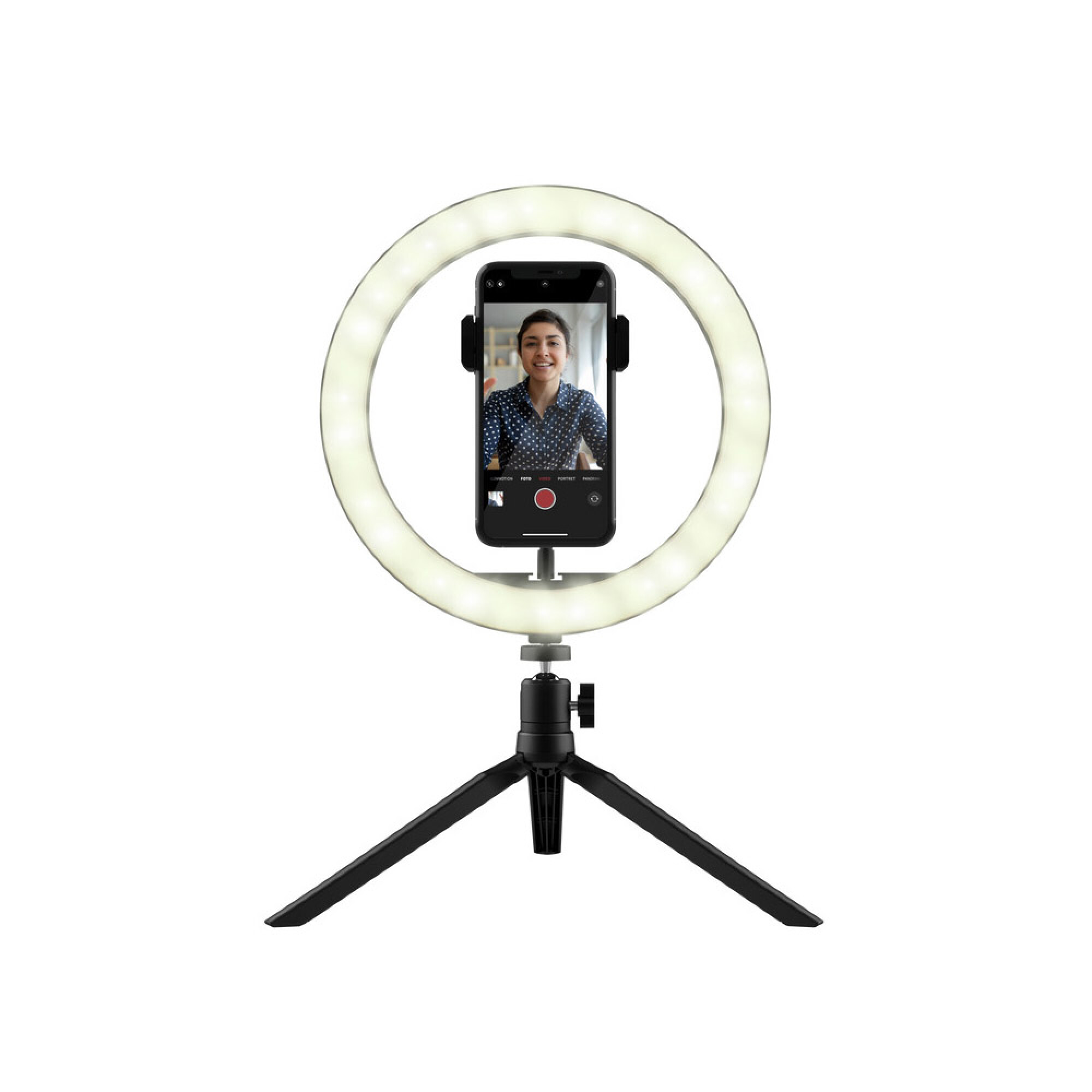 ARO DE LUZ LED 12 40CM LIVE STREAMING STAND WITH RING LIGHT F-539A - Negro  — Cover company