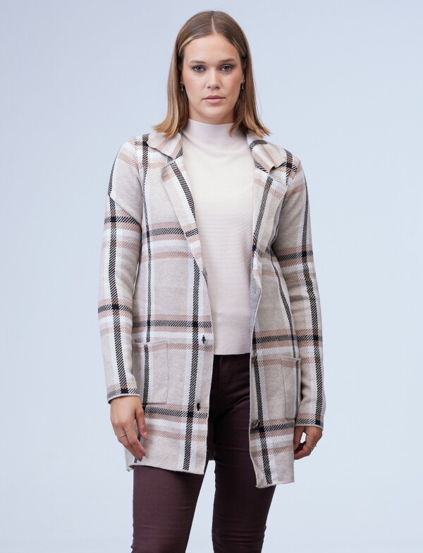Cardigan Solapa Line BEIGE/MULTI