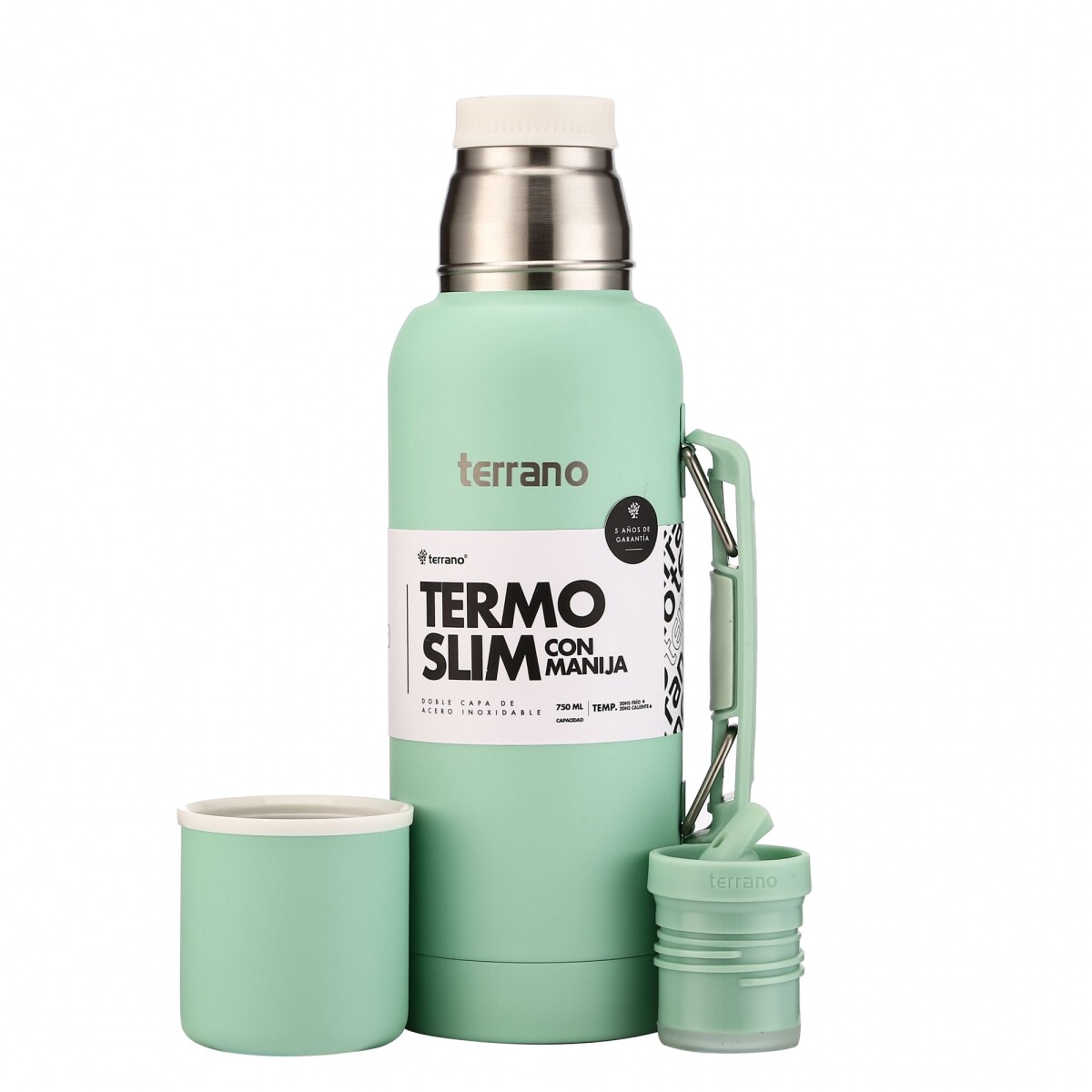 Termo Slim 750mL. c/manija - Verde Agua 