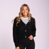Campera Dama TejidoC/Botones Canva XS-XL Negro