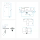 JUEGO DE GRIFERIA COMPLETO. INCLUYE DUCHA EXTERNA CON TELEFONO, LAVATORIO ALTO Y BIDET ORO SEMI MATE AQUALIA 000