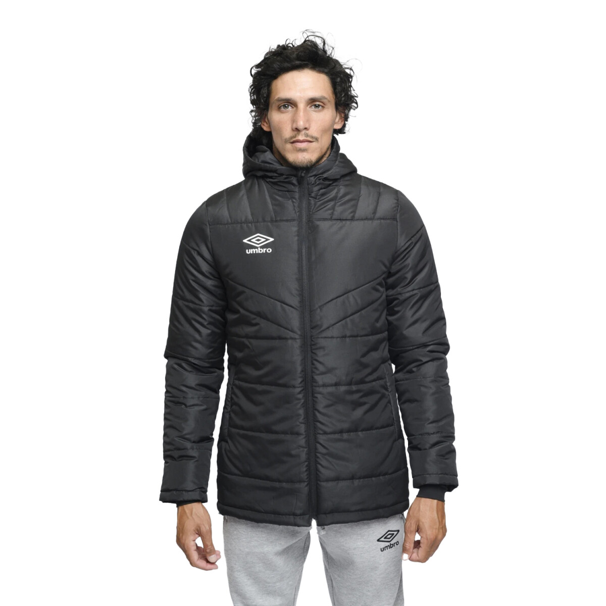 Campera de Hombre Umbro Parka New Classic - Negro - Blanco 